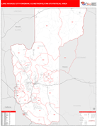 Lake Havasu City-Kingman Metro Area Digital Map Red Line Style